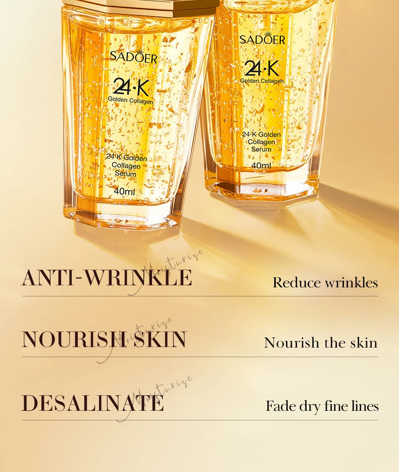 SADOER 24K Golden Collagen Serum for face Moisturizing Anti Wrinkles Hydrating Anti-aging Wrinkle Facial Essence Skin Care