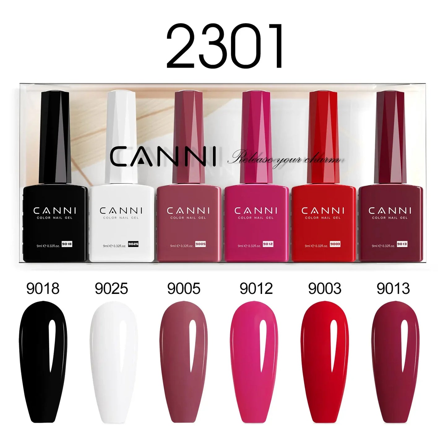 9ml CANNI TPO FREE HEMA FREE Ultra Consistency Nail Gel Polish Set Round Brush Semi Permanent Soak Off UV LED Gel Nail Kit