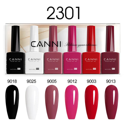 9ml CANNI TPO FREE HEMA FREE Ultra Consistency Nail Gel Polish Set Round Brush Semi Permanent Soak Off UV LED Gel Nail Kit