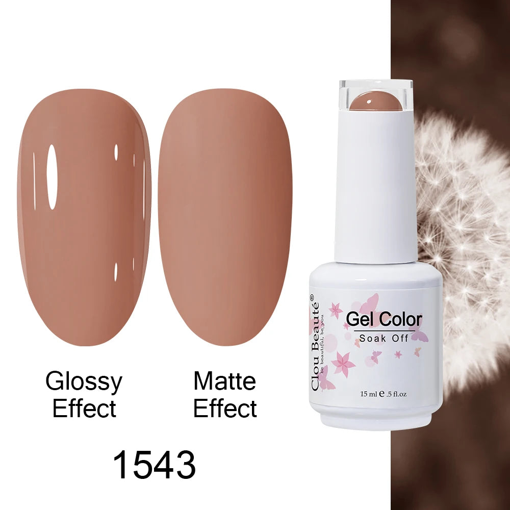 Clou Beaute 15ml Nail Gel Polish Warm Color Dark Red Brown Semi Permanent Nail Art Manicure Soak Off LED UV Varnishes Lacquer