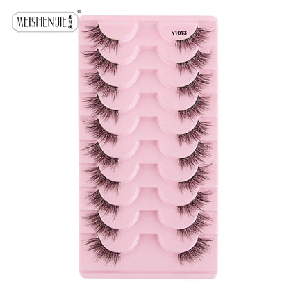 3/10 Pairs Half Lashes Cat Eyelashes Natural Long Handmade 3D Mink Lashes Makeup Tool Reusable Fake Eyelash maquillaje Faux Cils
