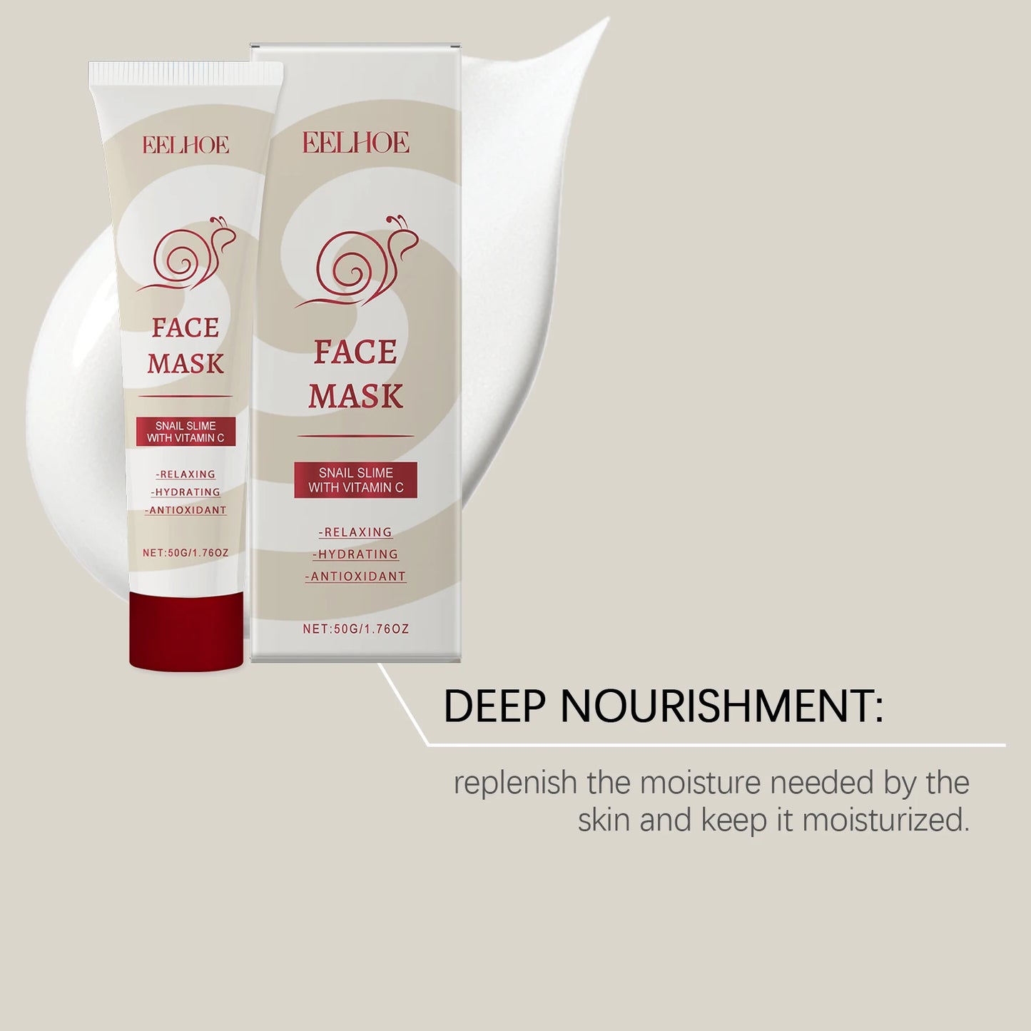 Snail Vitamin C Smear Mask Hydrating Firming Pore Refining Facial Care Fade Spots Blemishes Brightening Gentle Face Skincare