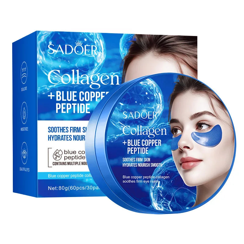 SADOER Collagen Eye Mask Caffeine Crystal Anti Dark Circles Eye Bag Remover Moisturizing Anti-aging Eye Patches Skin Eye Care