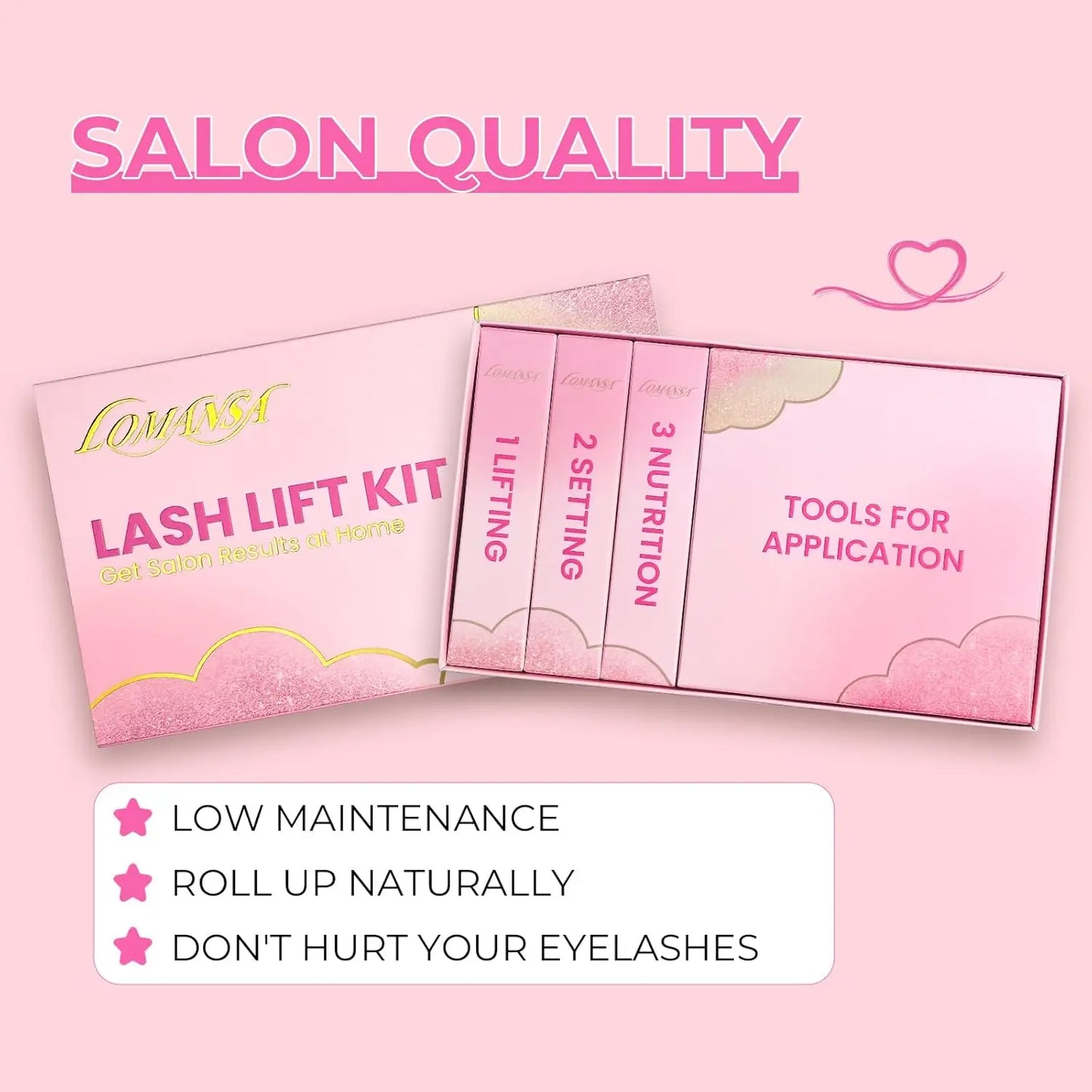 Lomansa New Brow Lift Perming Eyebrow Lifting Brow Lamination Kit Cling Film Nutrition Keratin Perming Lotion with Open Eyes Pad
