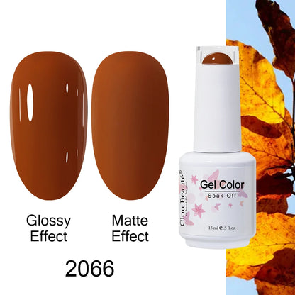 Clou Beaute 15ml Nail Gel Polish Warm Color Dark Red Brown Semi Permanent Nail Art Manicure Soak Off LED UV Varnishes Lacquer