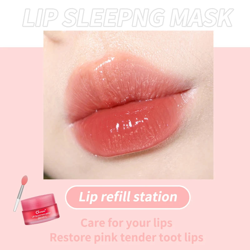 O'CHEAL 1 Pcs Sleeping Mask Maintenance Moisturizing Lip Gloss Mask Cream Plump Lips Serum Care Nourishing Lip Mask Balm