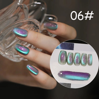 TC 1-6 Pcs Versatile Temperament Highlighting The Whitening Trend Popular And Explosive Antarctic Light Cat Eye Gel Nail Polish