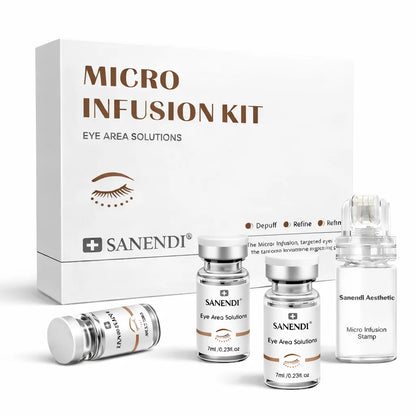3 in 1 Micro-Infusion System for Eye & Face 0.05mm Stamp Hyaluronic Acid & Collagen Peptide Serum Firmer Home Skin Care 1Month