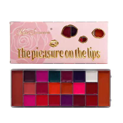 20 color lip color waterproof sweat proof powder blusher all-in-one makeup plate matte color makeup mouth red lip gla