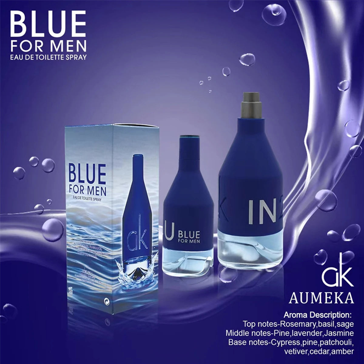 AUMEKA Perfume For Men Original Luxury Arabes Eau De Toilette Man Gift Spray Vaporisateur Bottle Makeup 60ml AU081