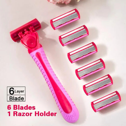 6-Layer Blades Safety Razor Fusion Straight Shaver For Men Shaving Manual Machine With Blades Shave Beard Shavette