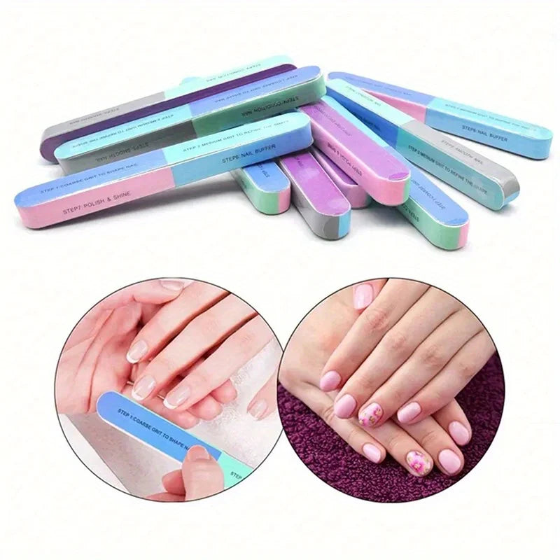 1/2/3/5Pcs/Set 7 Sides Nail Buffers Files Professional Polisher For Art Manicure Polishing Block Buffing Accessories Cream Tools