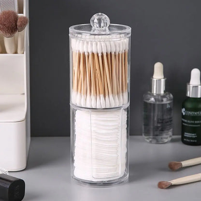 Acrylic Cotton Swab Makeup Organizer Cosmetics Storage Box Portable Make Up Cotton Pad Holder Container Storage Case