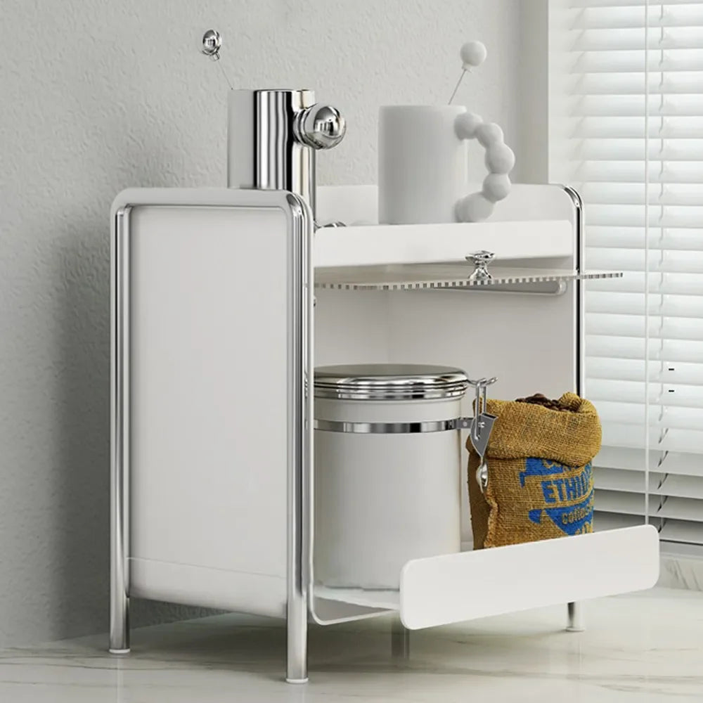 Desktop Organizer Storage Cabinet Cosmetics Storage Box Dustproof Mug Tea Set Coffee Drawer Storage Rack Countertop Organizer