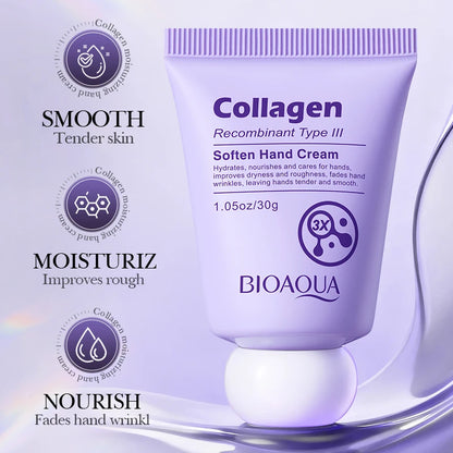 BIOAQUA Collagen Hand Cream Nourishing Moisturizing Anti-Aging Anti Wrinkles Whitening Hands Skin Care Products