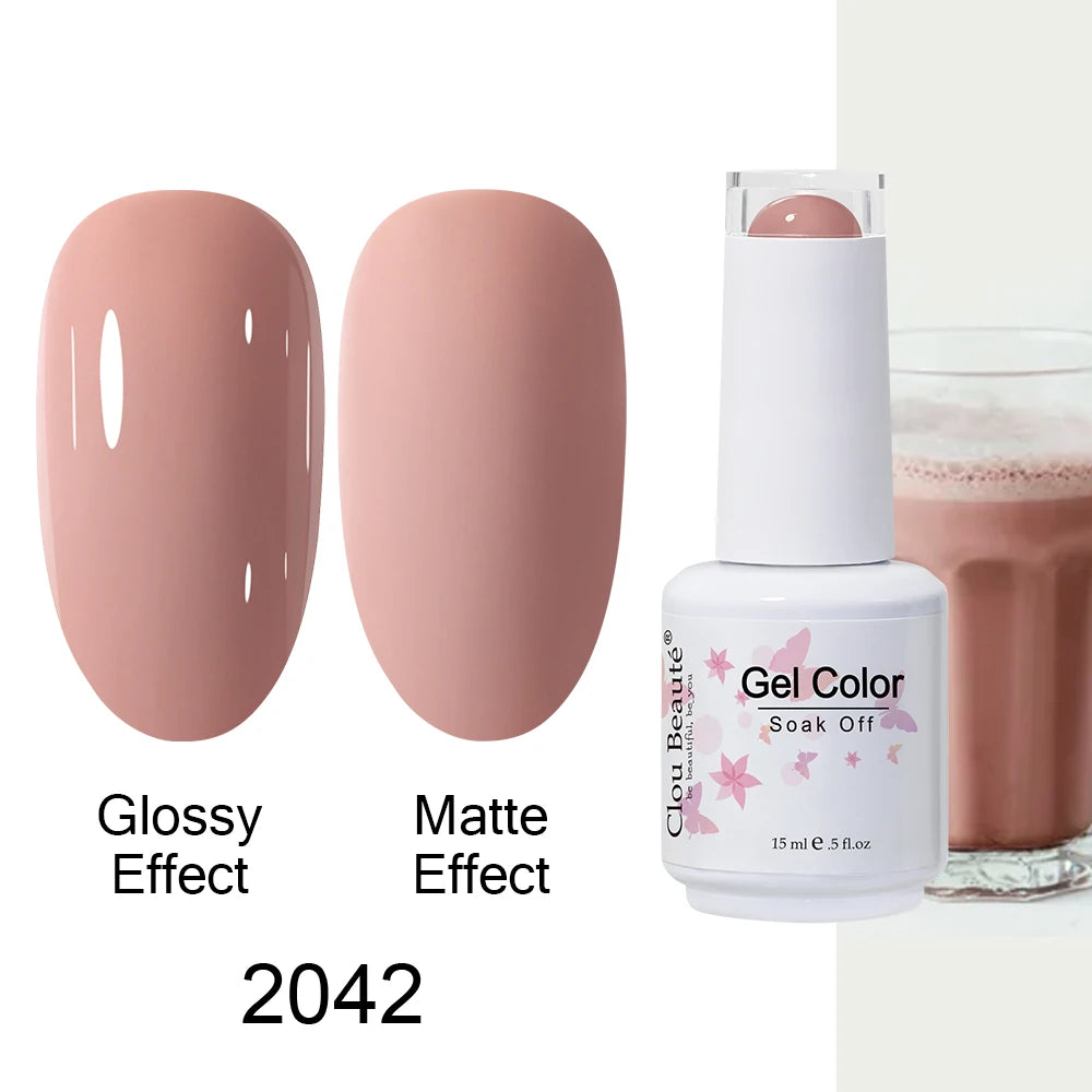 Clou Beaute 15ml Nail Gel Polish Warm Color Dark Red Brown Semi Permanent Nail Art Manicure Soak Off LED UV Varnishes Lacquer