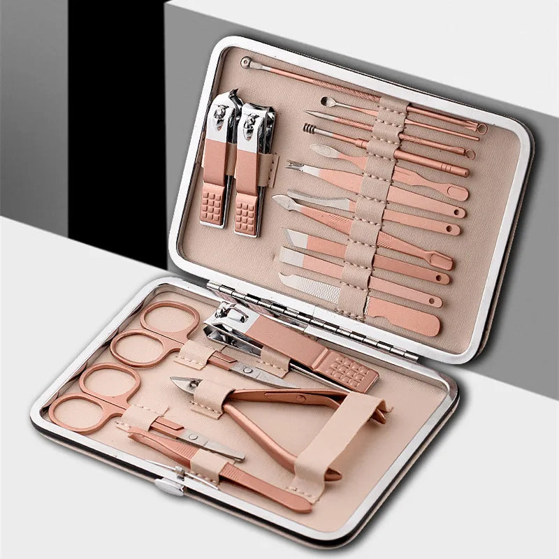 7/12/18 Piece Nail Clippers Suit with Foldable Bag - Manicure Pedicure Tools Set Nail Cutter Nail Scissors And File for Beauty