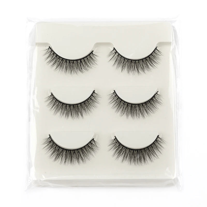 3/10 Pairs Half Lashes Cat Eyelashes Natural Long Handmade 3D Mink Lashes Makeup Tool Reusable Fake Eyelash maquillaje Faux Cils