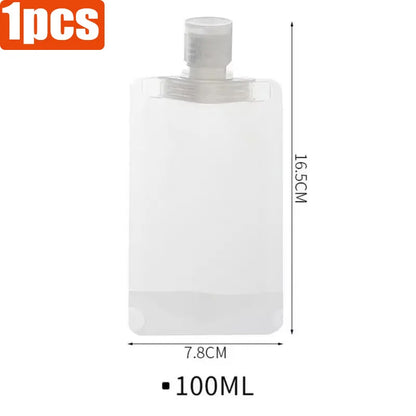 1/6pcs 30/50/100ml Lotion Dispenser Bag Travel Storage Bag Shampoo Liquid Cosmetics Storage Reusable Leak Proof Refillable Bag
