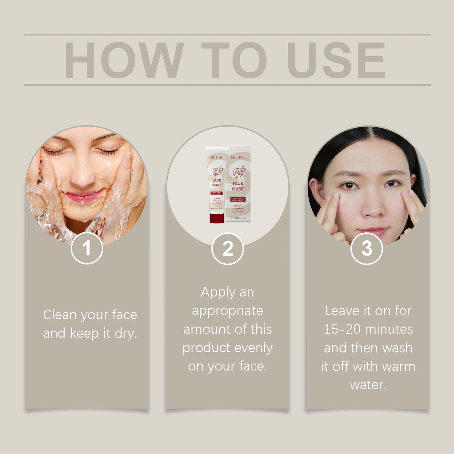 Snail Vitamin C Smear Mask Hydrating Firming Pore Refining Facial Care Fade Spots Blemishes Brightening Gentle Face Skincare