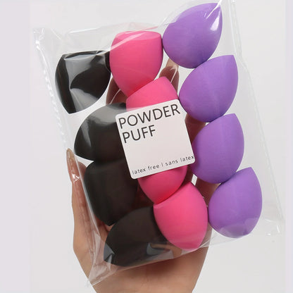 12 pieces latex free hydrophilic polyurethane beauty sponge set multi-color makeup mixing sponge, suitable for liquid and cream