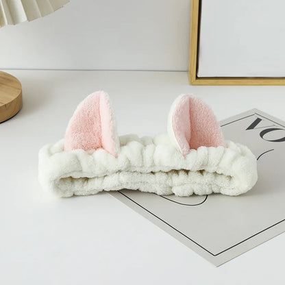 Hairband Cat Coral Plush Headband Cute Soft Hair Bow Headband Hairband Wash Hair accessories Elastic headband accessories