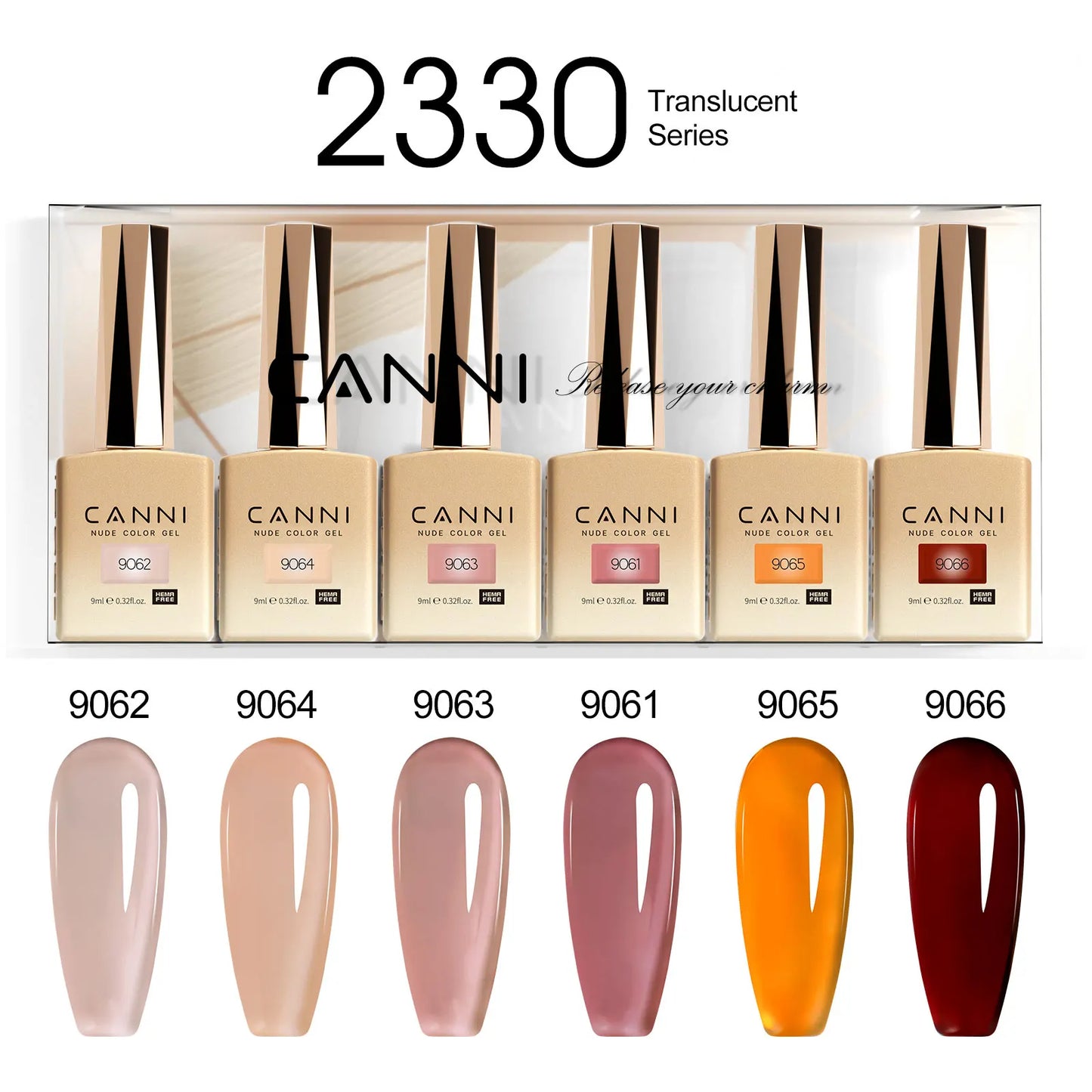 9ml CANNI TPO FREE HEMA FREE Ultra Consistency Nail Gel Polish Set Round Brush Semi Permanent Soak Off UV LED Gel Nail Kit