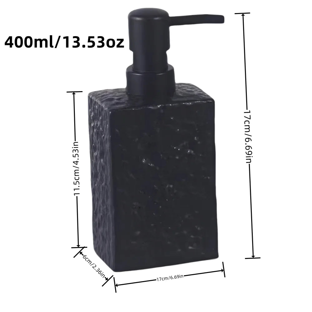 High End Stone Texture Ceramic Lotion Bottle for Home Hotel Multi Purpose Shampoo Hand Wash Bottle Durable Anti Slip Design