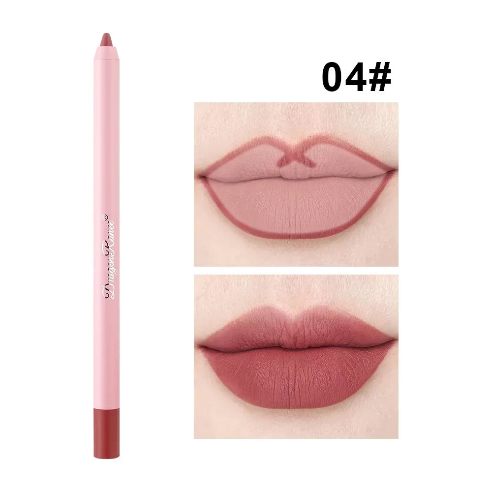 12 Colour Matte Lip Liner Pencil Carving Labial Makeup Lasting Brown Lip Liners Waterproof Lipstick Pen Lip Contouring Cosmetics