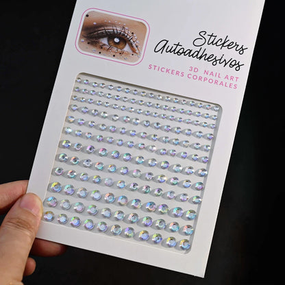 132/162/216/900pcs Coorful Diamonds Tattoos Stickers 3/4/5/6mm Face Rhinestones Tattoo for Party Body/Eye Makeup Gem Accessories