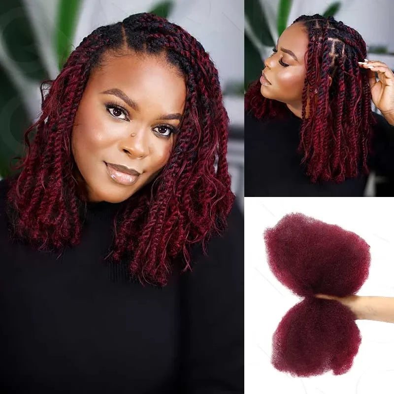 Best Quality QVR Afro Kinky Bulk Hair for Dreadlocks Affordable Sale Top Tight Kinkys for Loc Repair Twist Braiding 1 Pack 50g