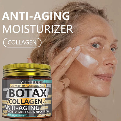 BOTAX Collagen 5% Hyaluronic Acid Cream - Anti-Aging Face & Neck Moisturizer, Day & Night, 60g