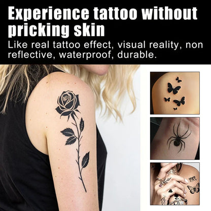 Long-Lasting Temporary Tattoo Inks with 3 Tattoo stickers Kit,Freehand Painting Gel for Makeup Trend Party Tattoos for Face Body