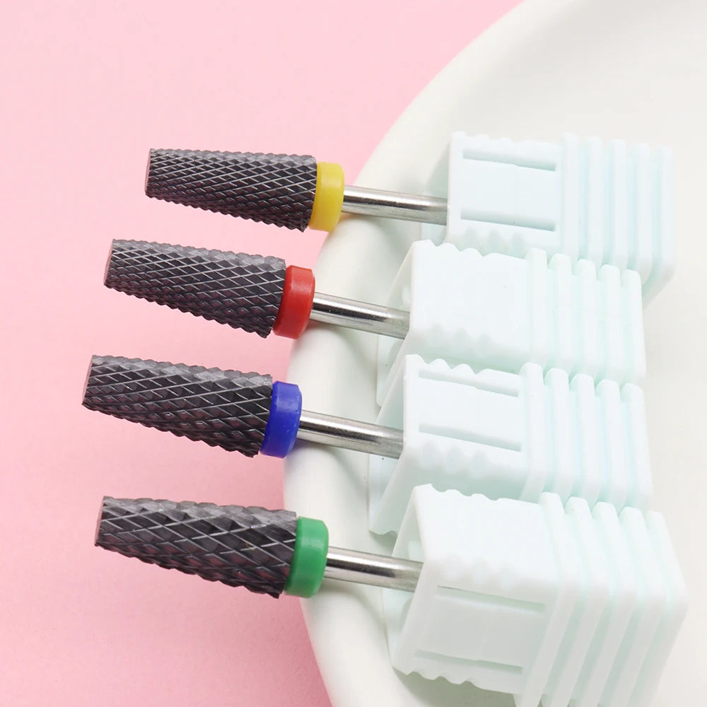 1Pcs Black 5 in 1 Ceramic Nail Drill Bit For Electric Drill Machine 3/32" Shank Milling Cutter Fast remove Acrylic or Hard Gel