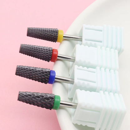 1Pcs Black 5 in 1 Ceramic Nail Drill Bit For Electric Drill Machine 3/32" Shank Milling Cutter Fast remove Acrylic or Hard Gel