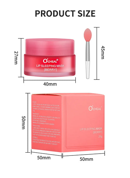 O'CHEAL 1 Pcs Sleeping Mask Maintenance Moisturizing Lip Gloss Mask Cream Plump Lips Serum Care Nourishing Lip Mask Balm