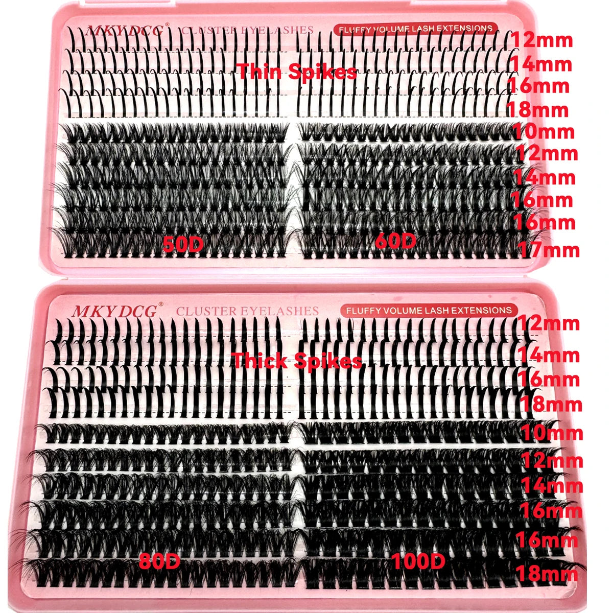 60D-100D Cluster Eyelash Extensions with Lash Spikes Lash Clusters Wispy Eyelashes Clusters Fluffier Individual Lashes Clusters