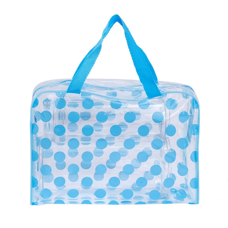 HOMEFISH Transparent polka dot women's makeup bag Waterproof PVC Cosmetic Bag Portable Women Storage Bag Toiletries Wash Bag