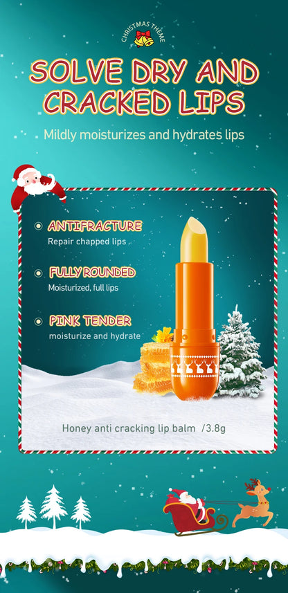 SADOER Christmas Moisturizing Lipstick Anti Cracking Hydrating Repair Nourishing Plump Lips Balm Plumper Skin Care