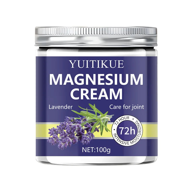 YUITIKUE Magnesium & Lavender Cream 100g - 72-hour Moisturizing Joint Care, Fast Absorbing, Non-Greasy, Suitable for Athletes