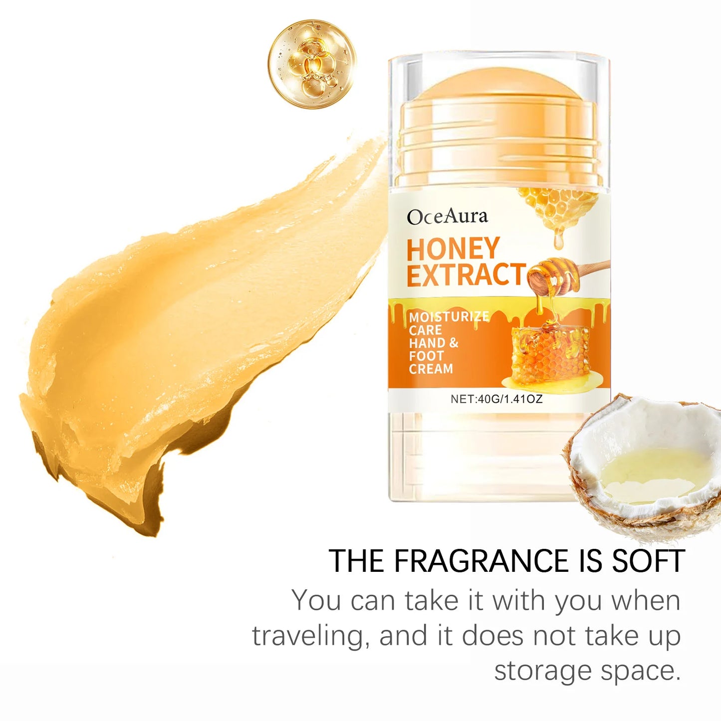 Honey Foot Care Cream Stick Nourishing Balm for Dry Cracked Feet Heel Exfoliation Softening Skin Ultra-Hydrating Hand Foot Balm