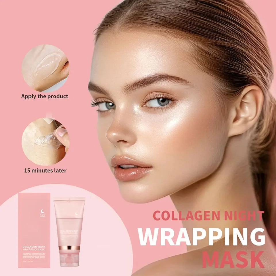 Collagen Facial Mask And Brush Set Rejuvenates Moisturizes Brightens Skin For Glowing Elasticity Korean Face Care Treatment