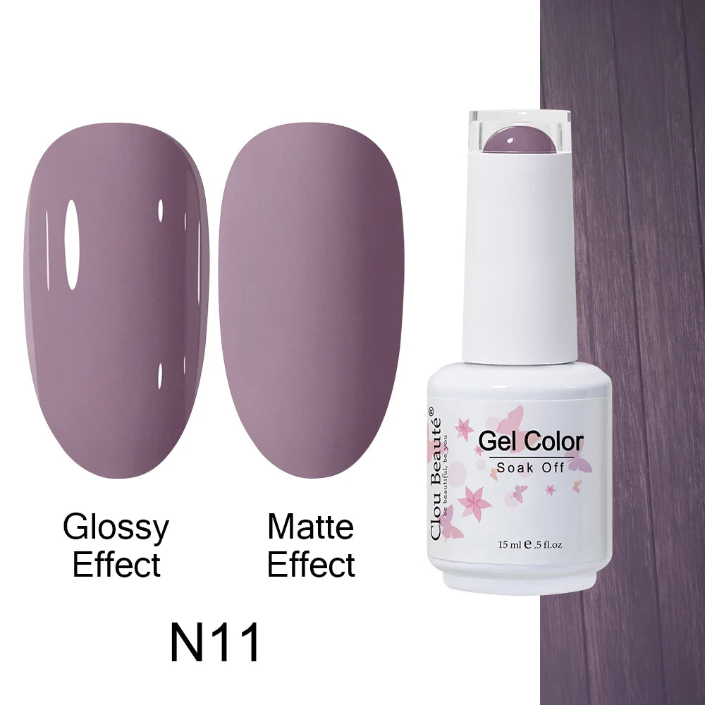Clou Beaute 15ml Nail Gel Polish Warm Color Dark Red Brown Semi Permanent Nail Art Manicure Soak Off LED UV Varnishes Lacquer