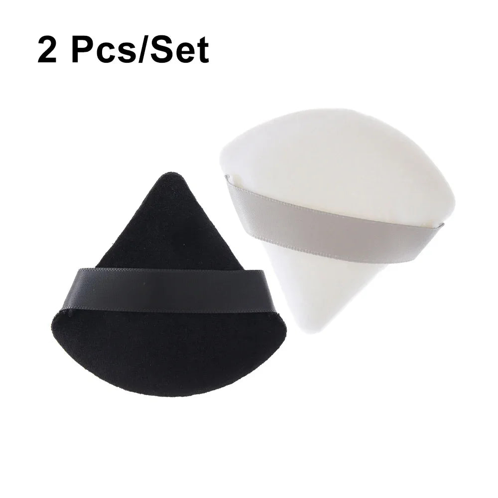 1/2 Pcs Triangle Velvet Powder Puff Flours Mini Face Makeup Sponge Cosmetics Soft Cotton Face Powder Puff Washable Lightweight