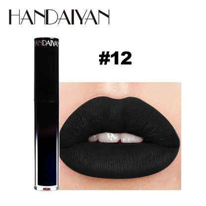 New Black Velvet Lipsticks Halloween Dark Matte Lip Gloss Set Moisturizing Lasting Waterproof No Fade Sexy Red Liquid Lipsticks