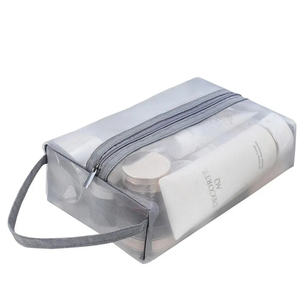 Mesh Toiletry Bag Travel Wash Bag Large Capacity Zipper Makeup Bag Skin Care Storage Bag Women Cosmetic Bag Korean Storage Bag