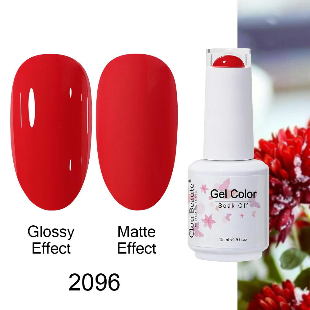 Clou Beaute 15ml Nail Gel Polish Warm Color Dark Red Brown Semi Permanent Nail Art Manicure Soak Off LED UV Varnishes Lacquer