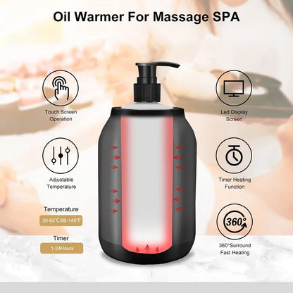 NEW Essential Oil Heater LED Display Temperature Adjust Single Massage Oil Bottle Warmer Massage Oil Heater