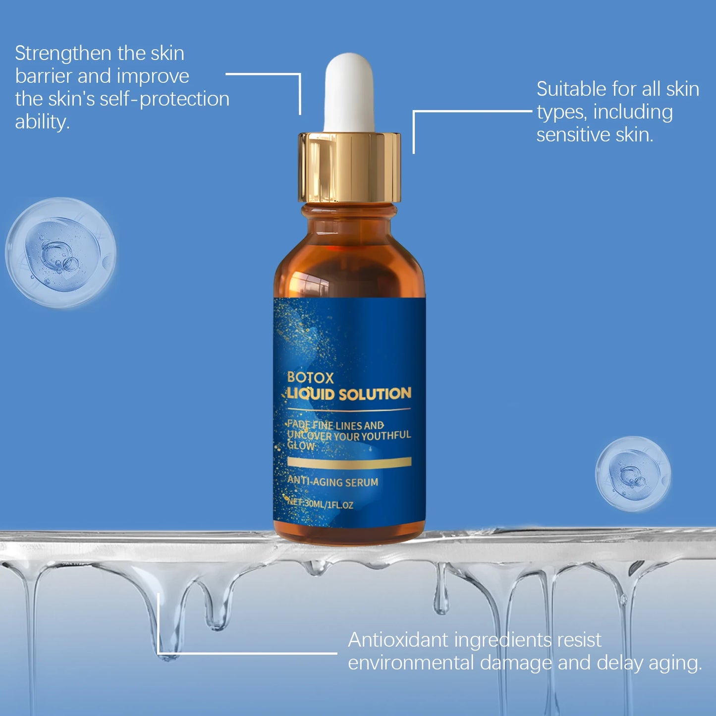 Firming and elastic essence gently nourishes elastic facial skin, shiny and silky moisturizing essence