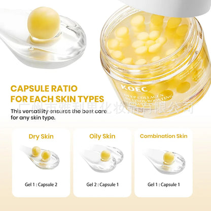 50g KOEC Deep Collagen Retinol Boosting Capsule Cream Moisturizing Firming Soothing Reduce Fine Lines Enhance Elasticity Peptide